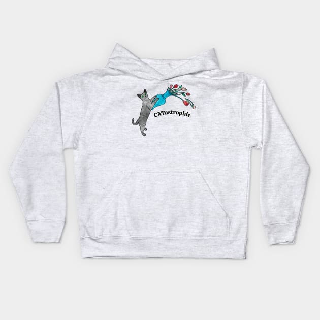 Russian Blue Cat Kids Hoodie by Kelly Louise Art